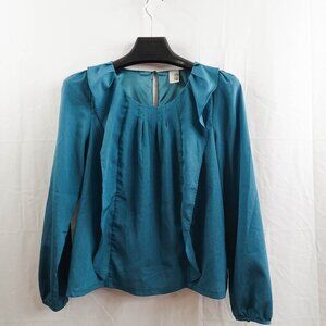 Francescas Womens Top Medium Teal Retro Y2K Secretary Preppy Academia Corp